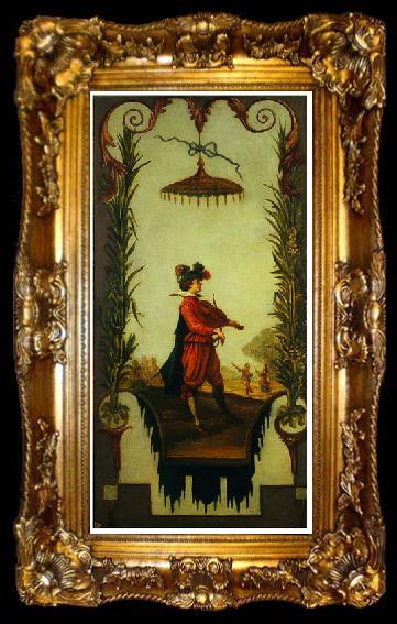 framed  Andien de Clermont Young Man Playing the Violin, ta009-2
